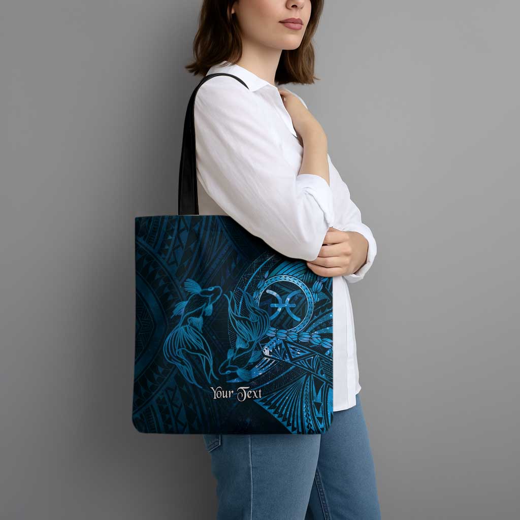 Personalised Polynesia Zodiac Pisces Tote Bag Galaxy Polynesian Pattern Chest Tattoo Style
