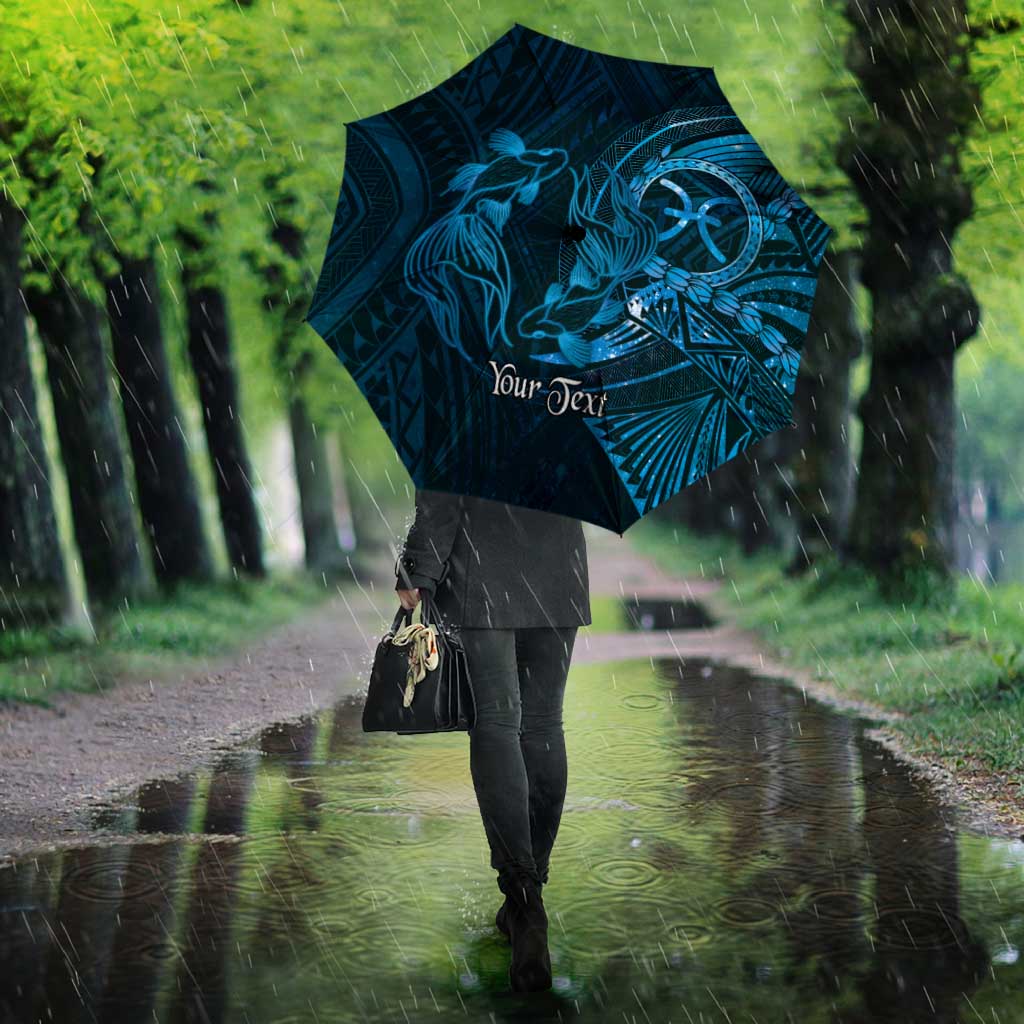 Personalised Polynesia Zodiac Pisces Umbrella Galaxy Polynesian Pattern Chest Tattoo Style