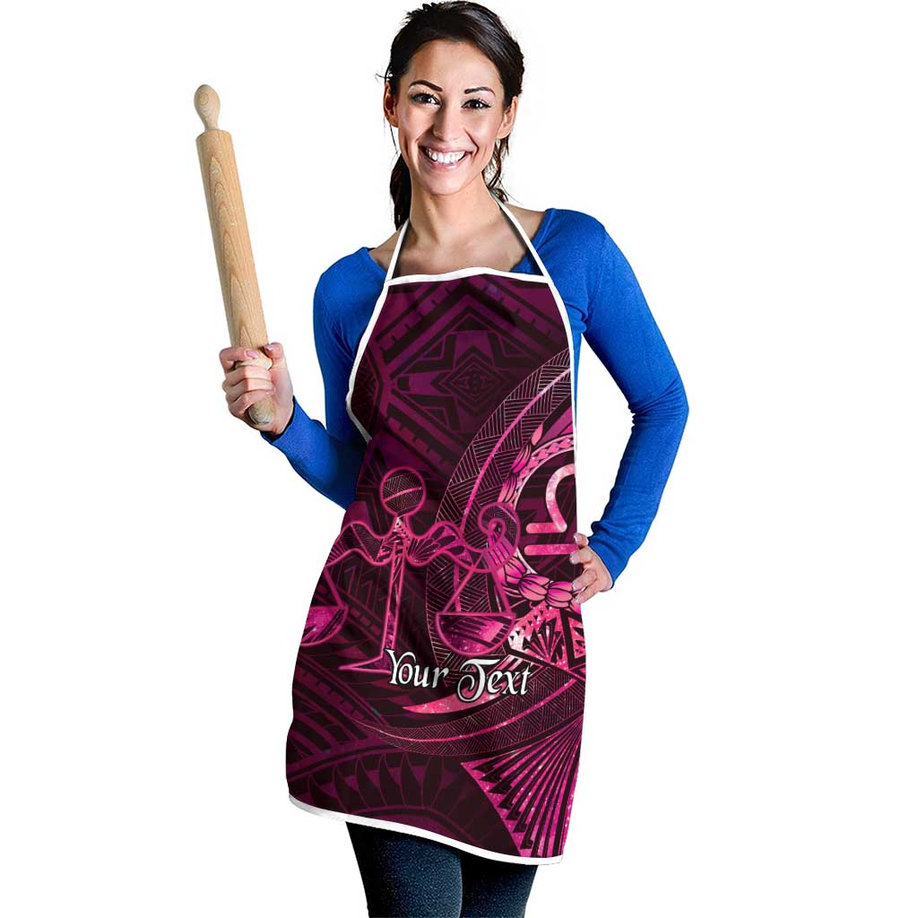 Personalised Polynesia Zodiac Libra Apron Galaxy Polynesian Pattern Chest Tattoo Style
