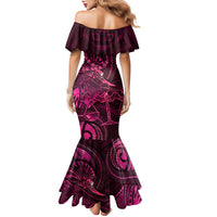 Personalised Polynesia Zodiac Libra Family Matching Mermaid Dress and Hawaiian Shirt Galaxy Polynesian Pattern Chest Tattoo Style