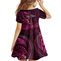 Personalised Polynesia Zodiac Libra Family Matching Off The Shoulder Long Sleeve Dress and Hawaiian Shirt Galaxy Polynesian Pattern Chest Tattoo Style