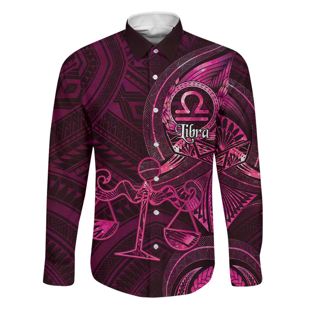 Personalised Polynesia Zodiac Libra Family Matching Off Shoulder Maxi Dress and Hawaiian Shirt Galaxy Polynesian Pattern Chest Tattoo Style