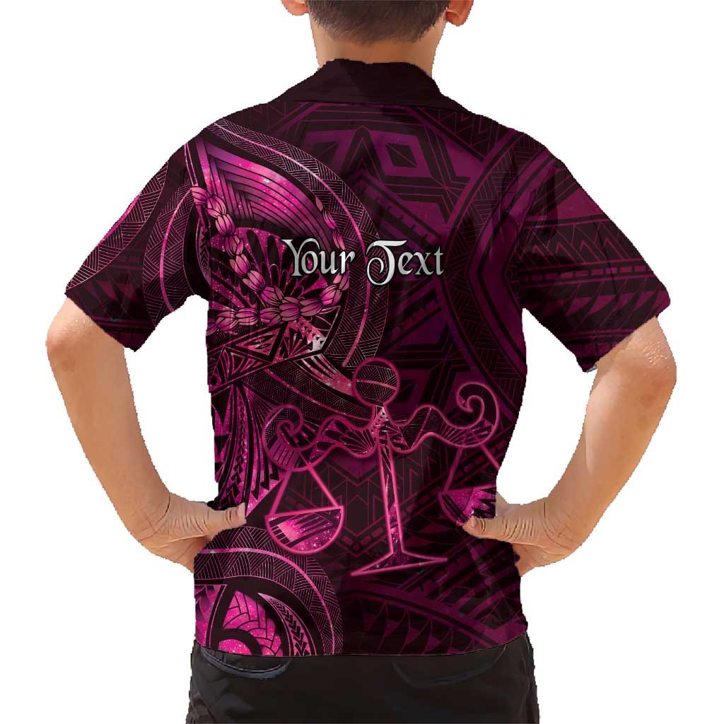 Personalised Polynesia Zodiac Libra Family Matching Puletasi and Hawaiian Shirt Galaxy Polynesian Pattern Chest Tattoo Style