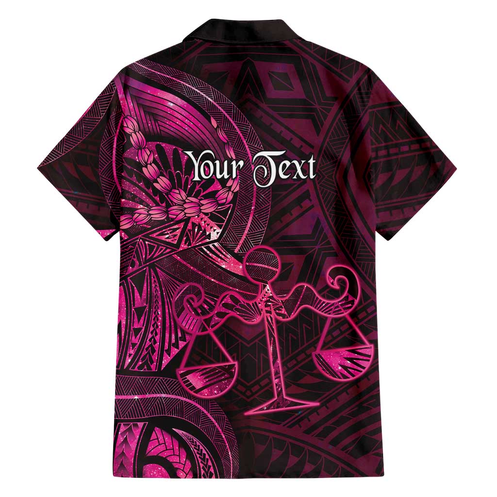Personalised Polynesia Zodiac Libra Family Matching Puletasi and Hawaiian Shirt Galaxy Polynesian Pattern Chest Tattoo Style