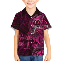 Personalised Polynesia Zodiac Libra Family Matching Summer Maxi Dress and Hawaiian Shirt Galaxy Polynesian Pattern Chest Tattoo Style