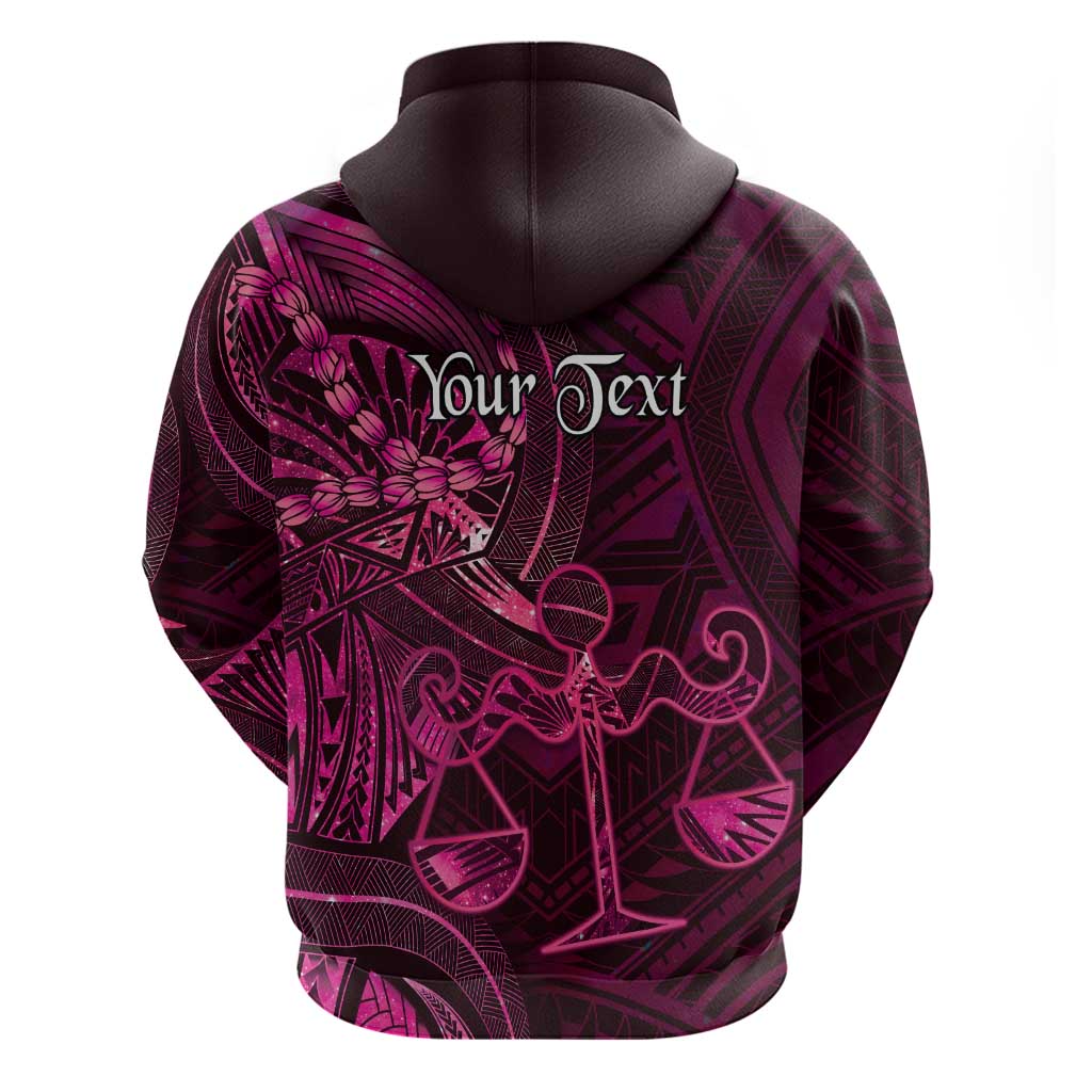 Personalised Polynesia Zodiac Libra Hoodie Galaxy Polynesian Pattern Chest Tattoo Style