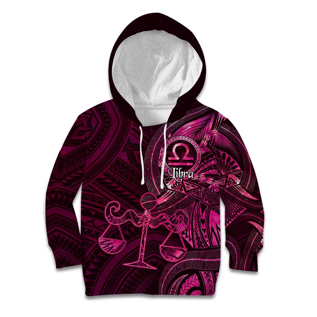 Personalised Polynesia Zodiac Libra Kid Hoodie Galaxy Polynesian Pattern Chest Tattoo Style