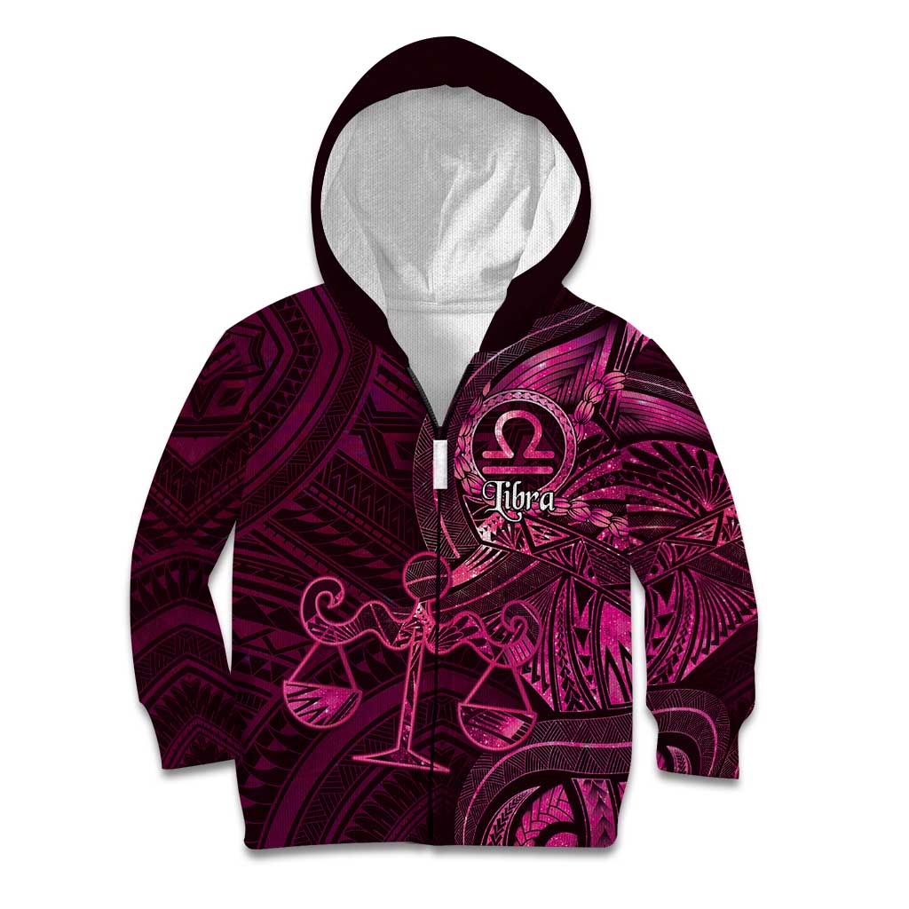 Personalised Polynesia Zodiac Libra Kid Hoodie Galaxy Polynesian Pattern Chest Tattoo Style