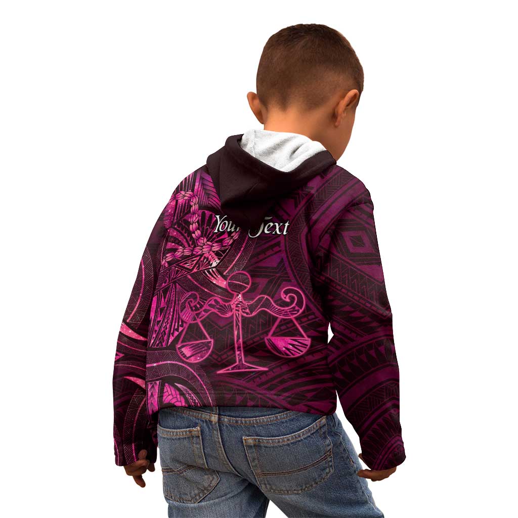 Personalised Polynesia Zodiac Libra Kid Hoodie Galaxy Polynesian Pattern Chest Tattoo Style