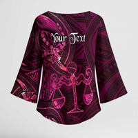 Personalised Polynesia Zodiac Libra Kimono Sleeve Blouse Galaxy Polynesian Pattern Chest Tattoo Style