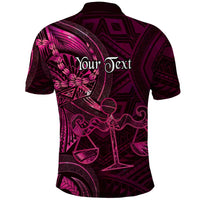 Personalised Polynesia Zodiac Libra Polo Shirt Galaxy Polynesian Pattern Chest Tattoo Style