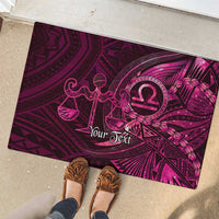 Personalised Polynesia Zodiac Libra Rubber Doormat Galaxy Polynesian Pattern Chest Tattoo Style