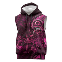 Personalised Polynesia Zodiac Libra Sleeveless Hoodie Galaxy Polynesian Pattern Chest Tattoo Style