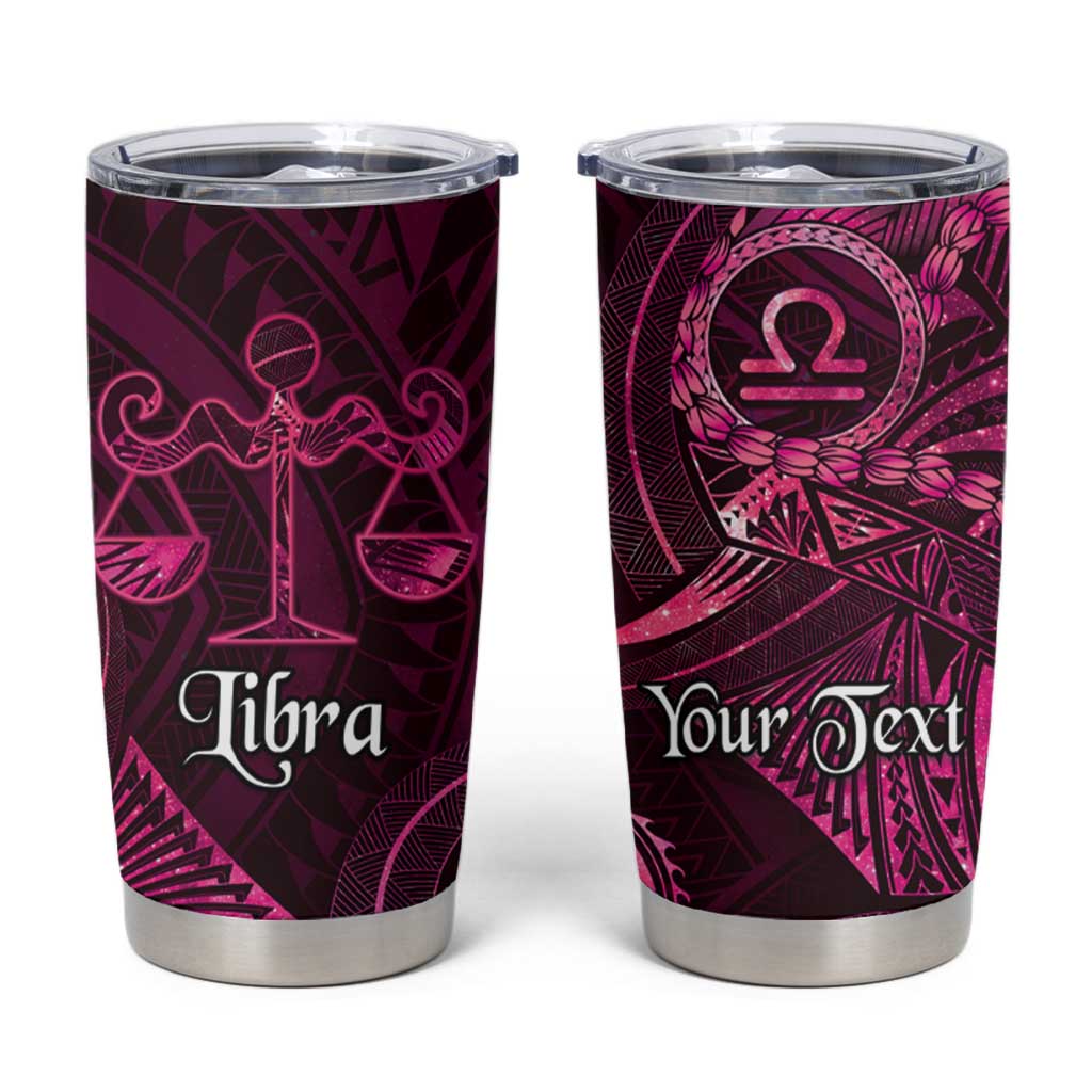 Personalised Polynesia Zodiac Libra Tumbler Cup Galaxy Polynesian Pattern Chest Tattoo Style