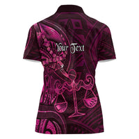 Personalised Polynesia Zodiac Libra Women Polo Shirt Galaxy Polynesian Pattern Chest Tattoo Style