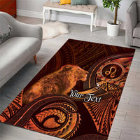 Personalised Polynesia Zodiac Leo Area Rug Galaxy Polynesian Pattern Chest Tattoo Style