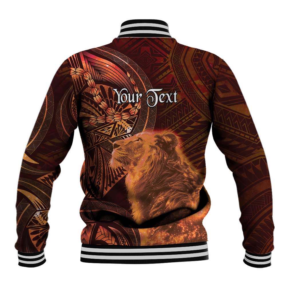 Personalised Polynesia Zodiac Leo Baseball Jacket Galaxy Polynesian Pattern Chest Tattoo Style