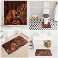 Personalised Polynesia Zodiac Leo Bathroom Set Galaxy Polynesian Pattern Chest Tattoo Style