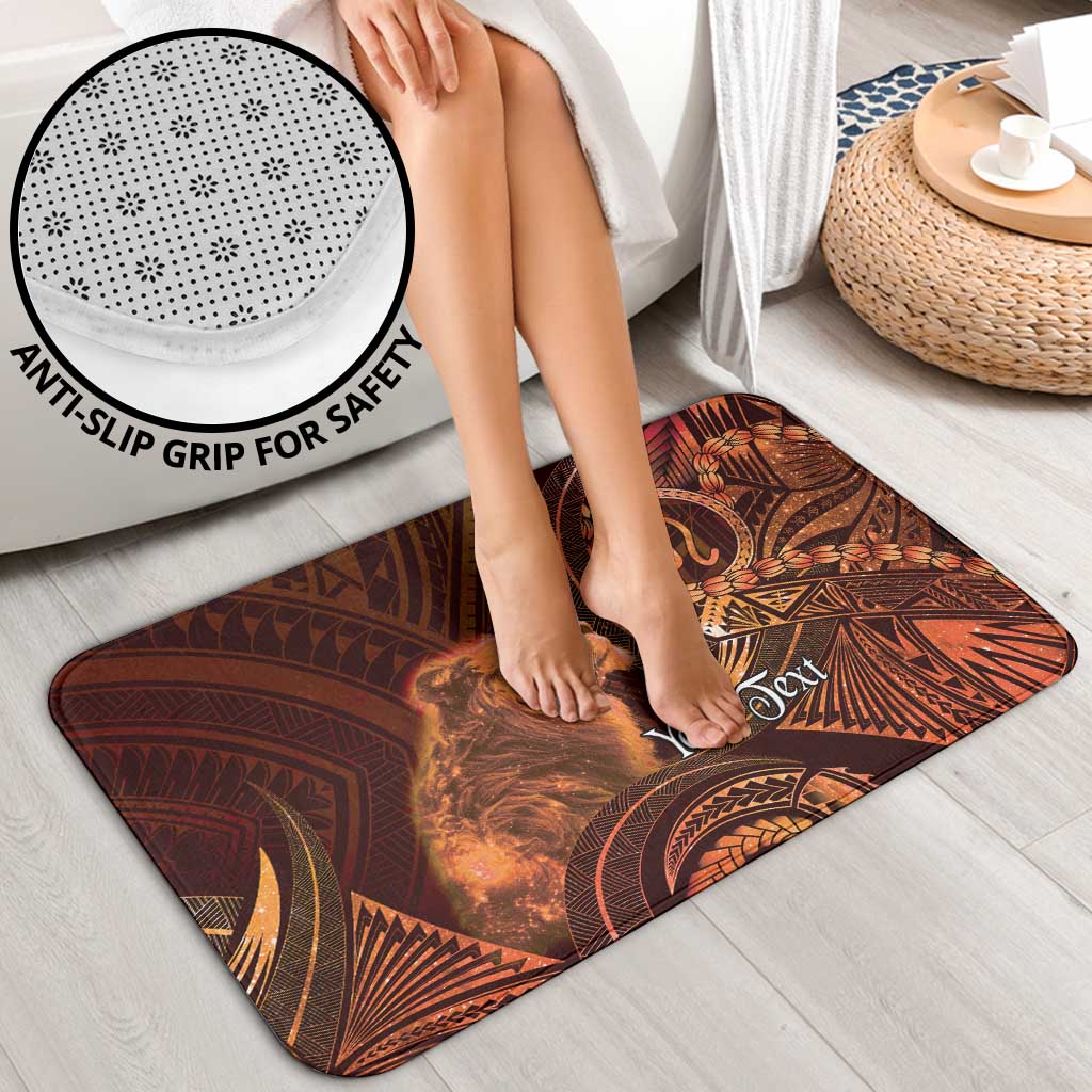 Personalised Polynesia Zodiac Leo Bathroom Set Galaxy Polynesian Pattern Chest Tattoo Style
