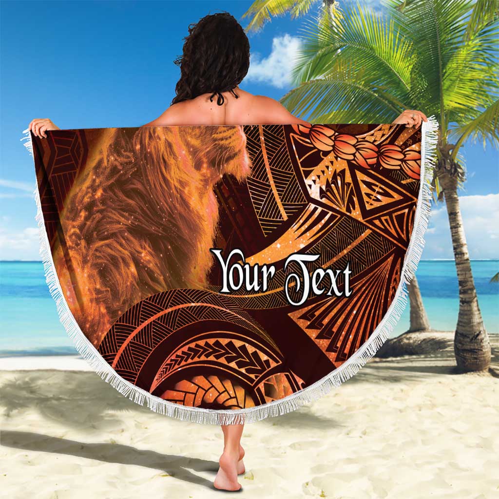 Personalised Polynesia Zodiac Leo Beach Blanket Galaxy Polynesian Pattern Chest Tattoo Style