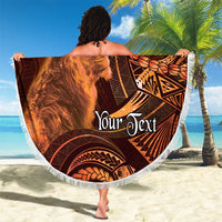 Personalised Polynesia Zodiac Leo Beach Blanket Galaxy Polynesian Pattern Chest Tattoo Style