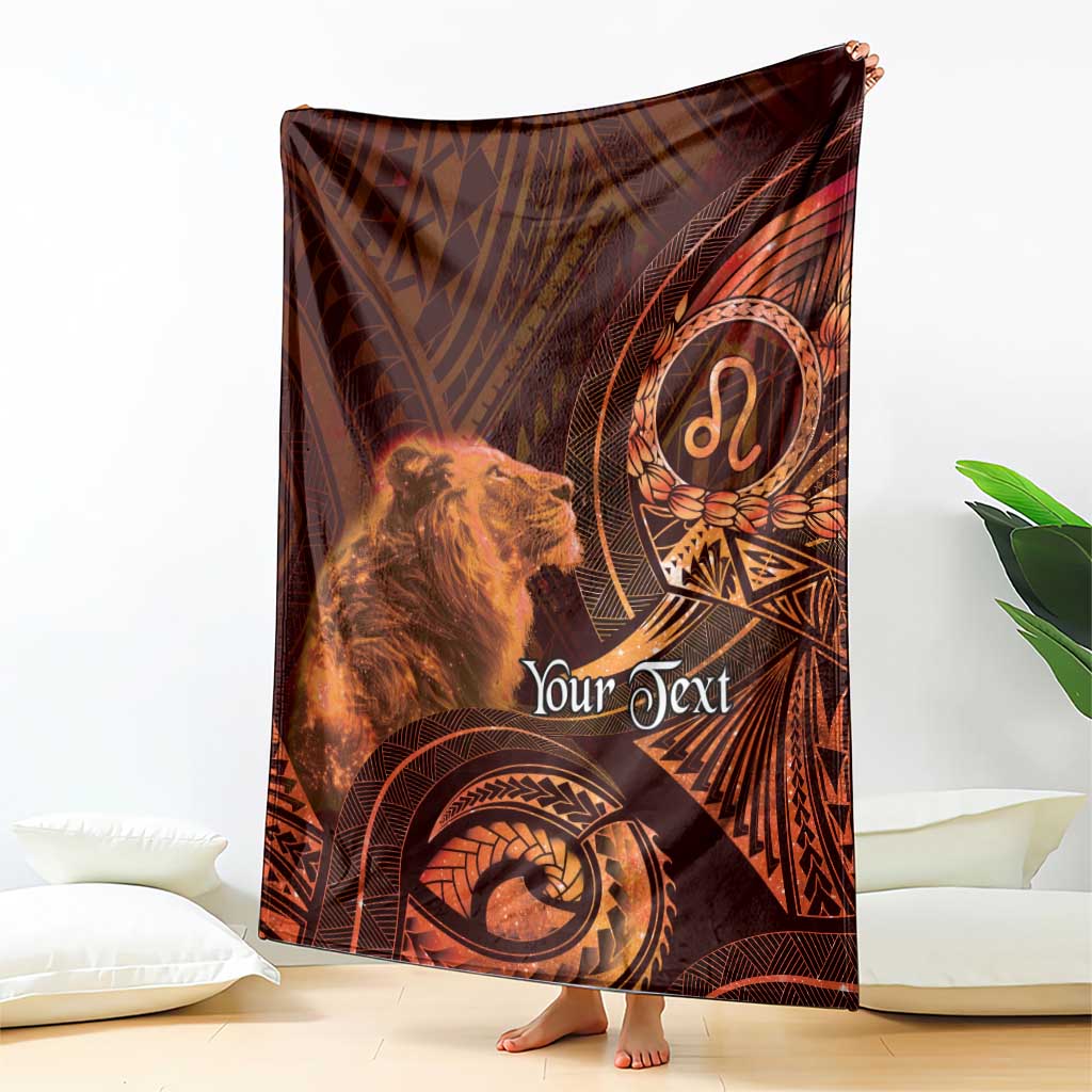 Personalised Polynesia Zodiac Leo Blanket Galaxy Polynesian Pattern Chest Tattoo Style
