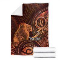 Personalised Polynesia Zodiac Leo Blanket Galaxy Polynesian Pattern Chest Tattoo Style