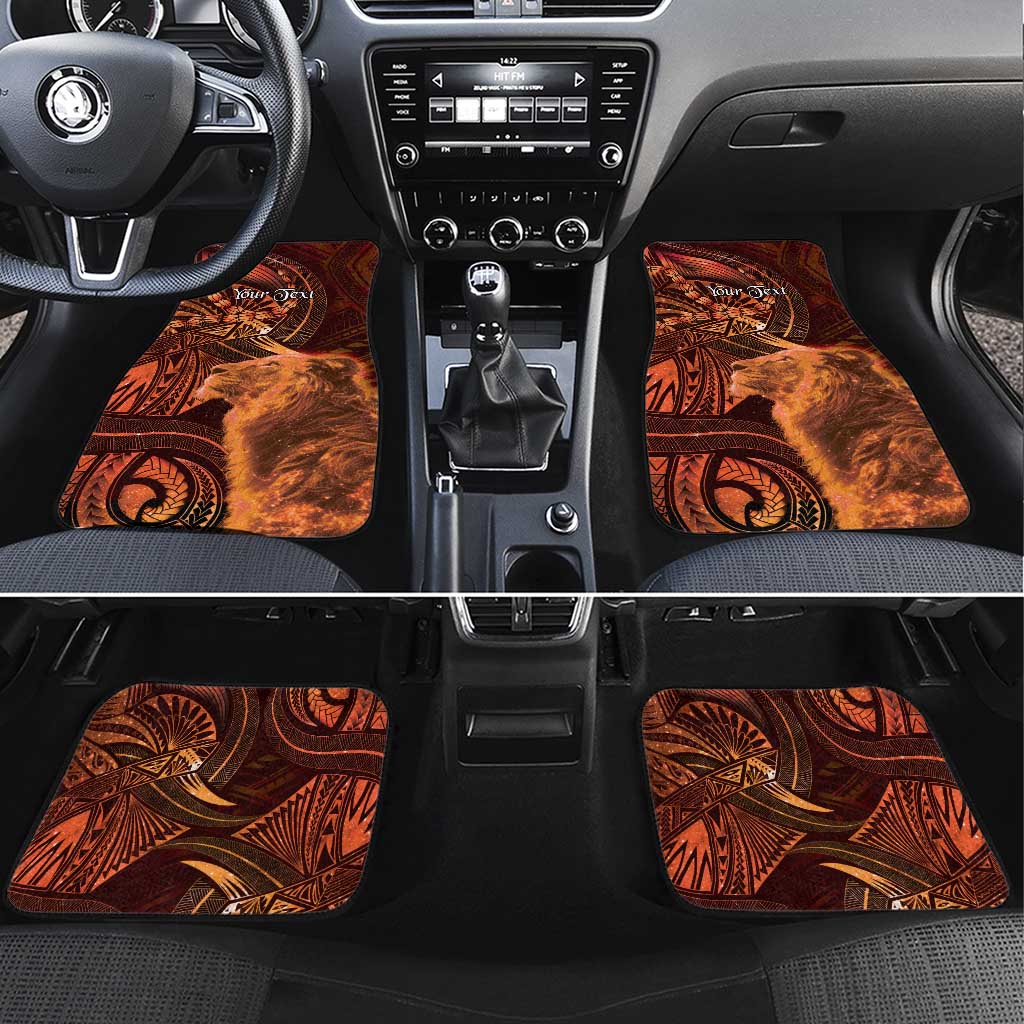 Personalised Polynesia Zodiac Leo Car Mats Galaxy Polynesian Pattern Chest Tattoo Style