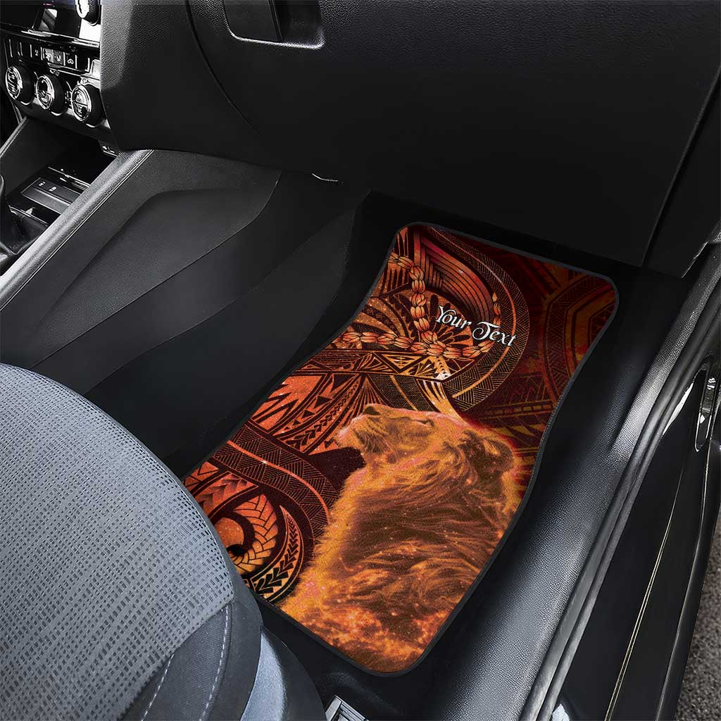 Personalised Polynesia Zodiac Leo Car Mats Galaxy Polynesian Pattern Chest Tattoo Style