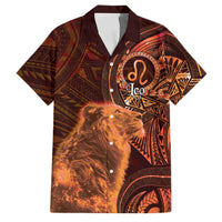 Personalised Polynesia Zodiac Leo Family Matching Off The Shoulder Long Sleeve Dress and Hawaiian Shirt Galaxy Polynesian Pattern Chest Tattoo Style