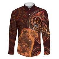 Personalised Polynesia Zodiac Leo Family Matching Off Shoulder Short Dress and Hawaiian Shirt Galaxy Polynesian Pattern Chest Tattoo Style