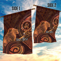 Personalised Polynesia Zodiac Leo Garden Flag Galaxy Polynesian Pattern Chest Tattoo Style