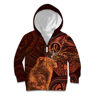 Personalised Polynesia Zodiac Leo Kid Hoodie Galaxy Polynesian Pattern Chest Tattoo Style