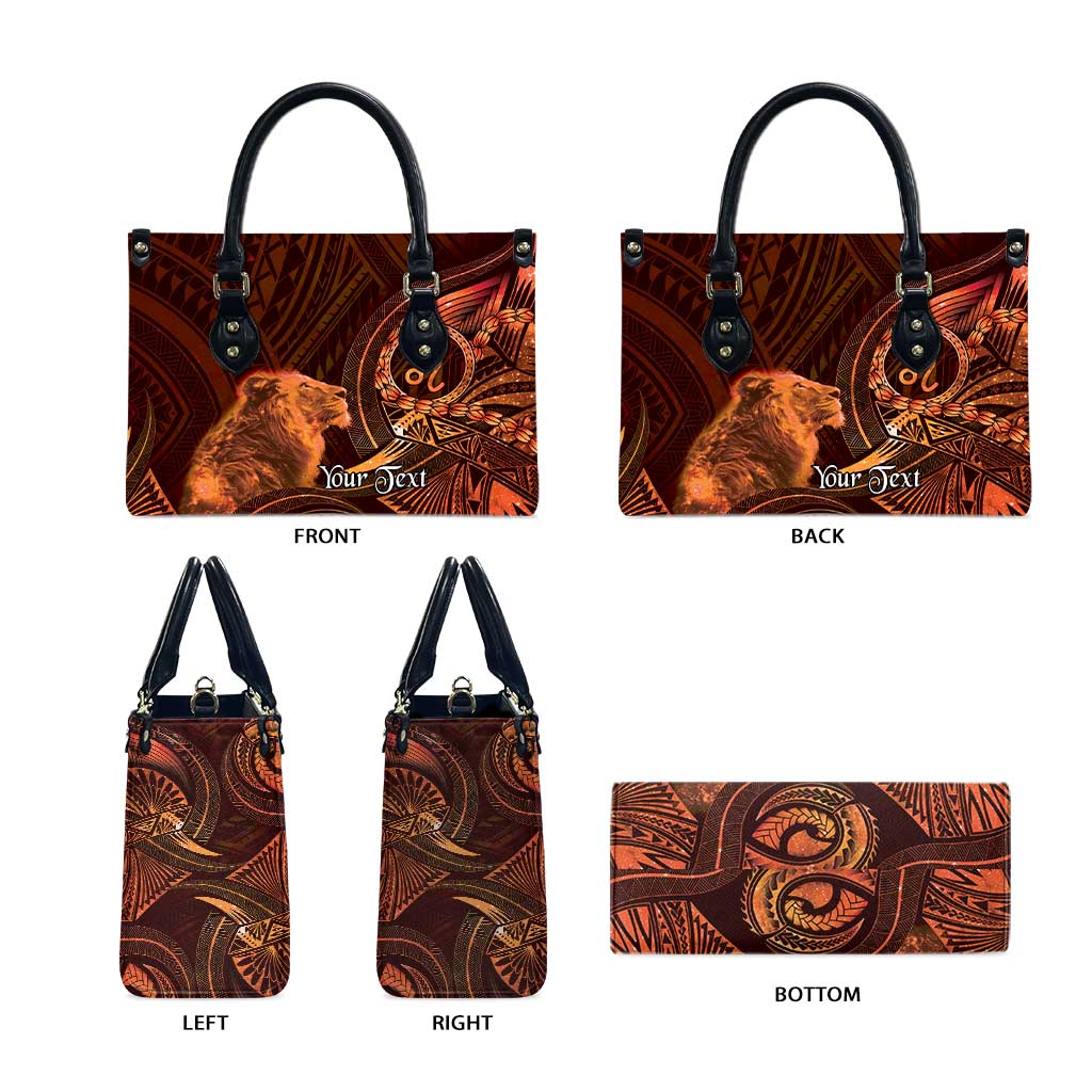 Personalised Polynesia Zodiac Leo Leather Bag Galaxy Polynesian Pattern Chest Tattoo Style