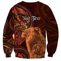 Personalised Polynesia Zodiac Leo Sweatshirt Galaxy Polynesian Pattern Chest Tattoo Style