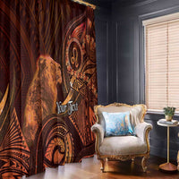 Personalised Polynesia Zodiac Leo Window Curtain Galaxy Polynesian Pattern Chest Tattoo Style