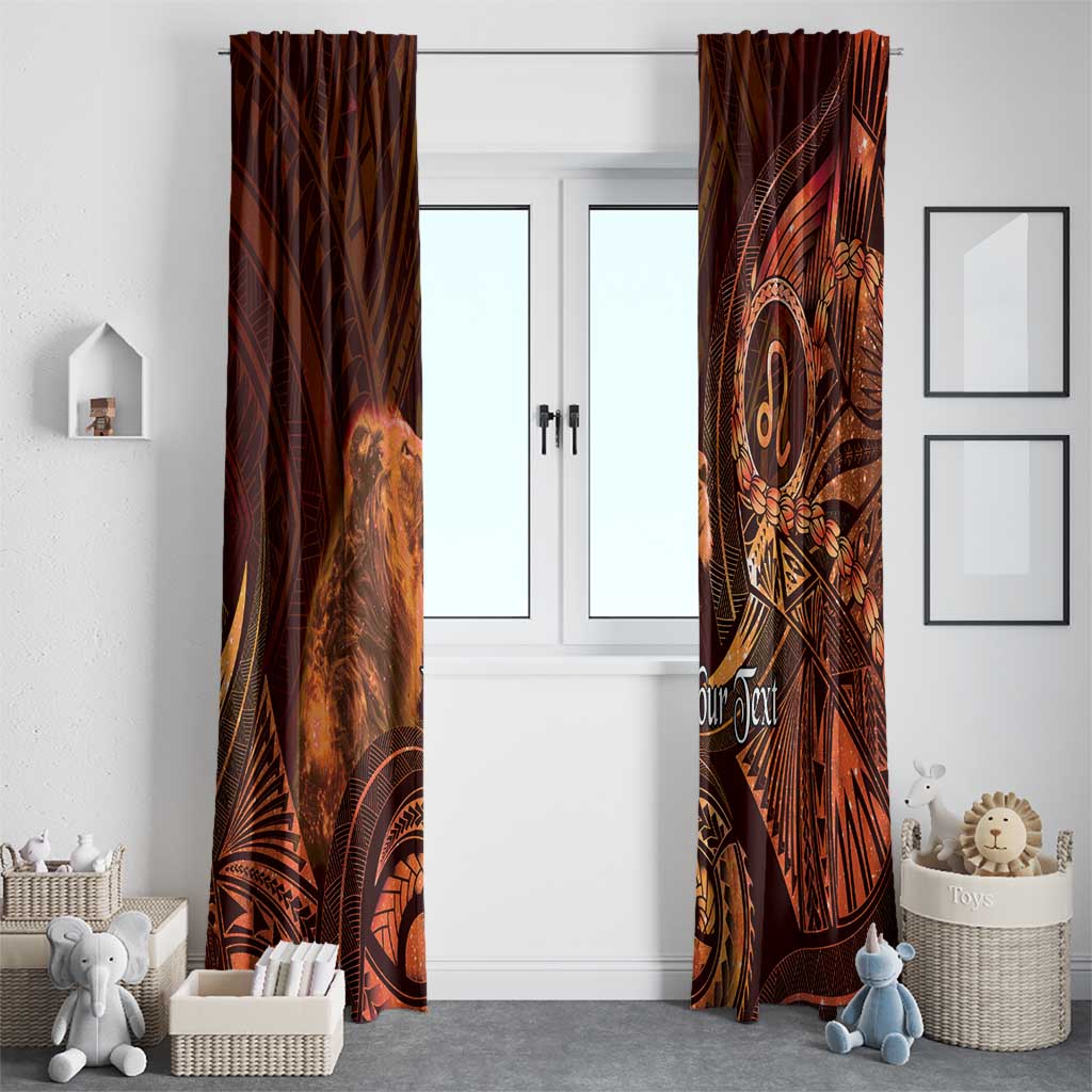 Personalised Polynesia Zodiac Leo Window Curtain Galaxy Polynesian Pattern Chest Tattoo Style