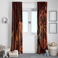 Personalised Polynesia Zodiac Leo Window Curtain Galaxy Polynesian Pattern Chest Tattoo Style