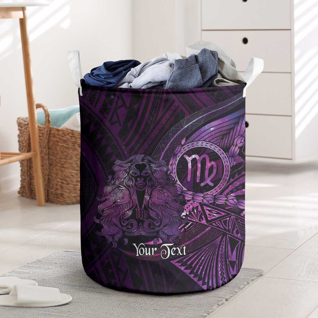 Personalised Polynesia Zodiac Virgo Laundry Basket Galaxy Polynesian Pattern Chest Tattoo Style