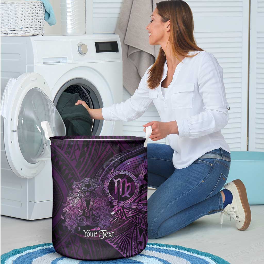 Personalised Polynesia Zodiac Virgo Laundry Basket Galaxy Polynesian Pattern Chest Tattoo Style