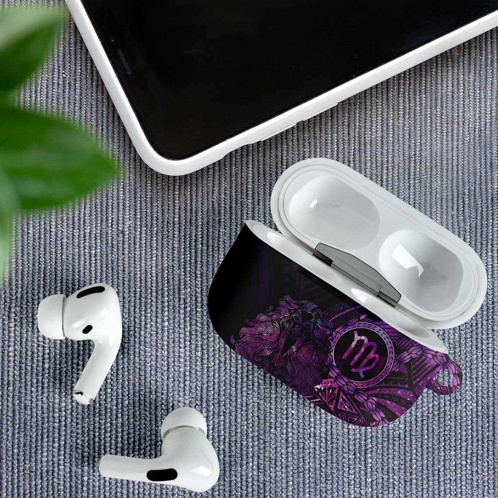 Personalised Polynesia Zodiac Virgo AirPods Case Galaxy Polynesian Pattern Chest Tattoo Style