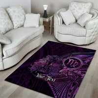 Personalised Polynesia Zodiac Virgo Area Rug Galaxy Polynesian Pattern Chest Tattoo Style