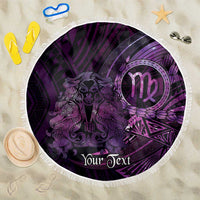 Personalised Polynesia Zodiac Virgo Beach Blanket Galaxy Polynesian Pattern Chest Tattoo Style