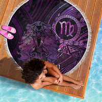 Personalised Polynesia Zodiac Virgo Beach Blanket Galaxy Polynesian Pattern Chest Tattoo Style