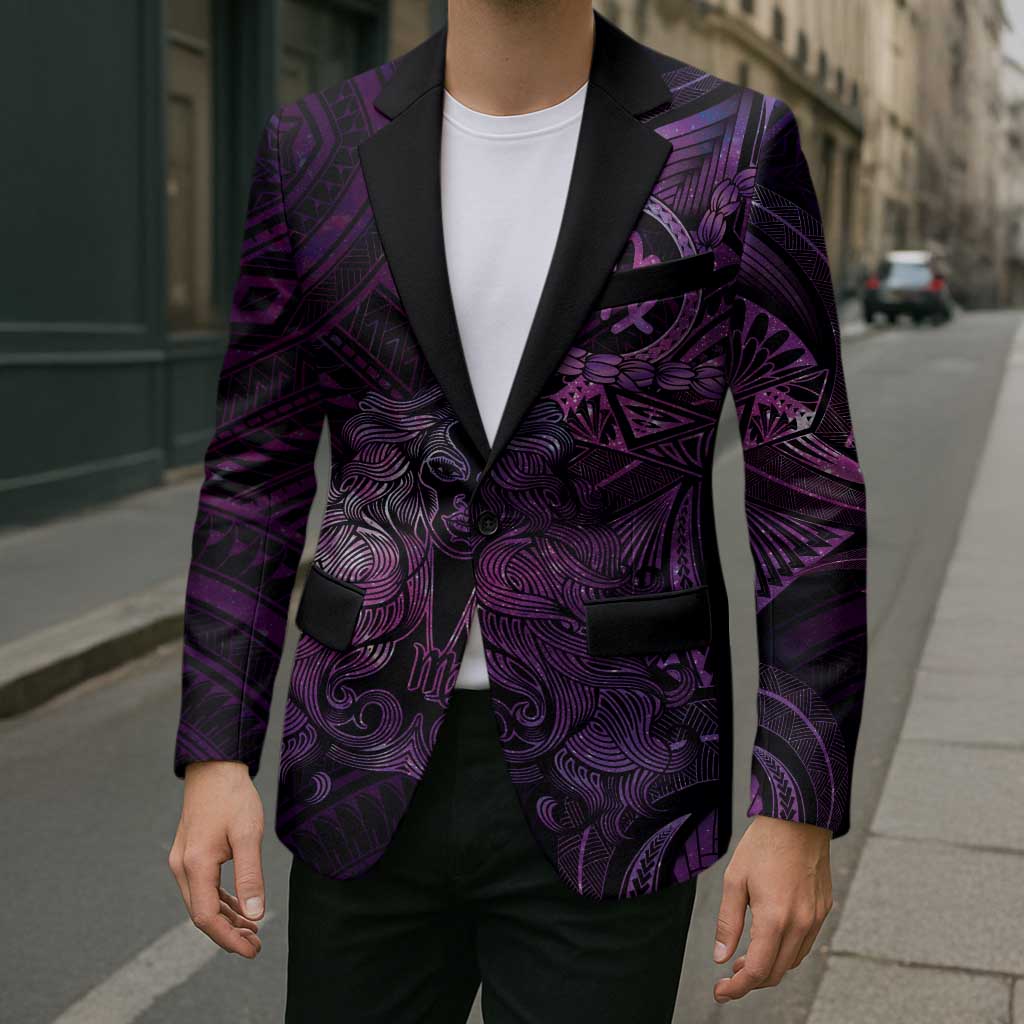 Personalised Polynesia Zodiac Virgo Blazer Galaxy Polynesian Pattern Chest Tattoo Style