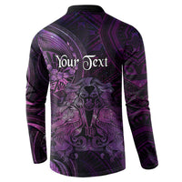 Personalised Polynesia Zodiac Virgo Button Sweatshirt Galaxy Polynesian Pattern Chest Tattoo Style