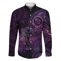 Personalised Polynesia Zodiac Virgo Family Matching Mermaid Dress and Hawaiian Shirt Galaxy Polynesian Pattern Chest Tattoo Style