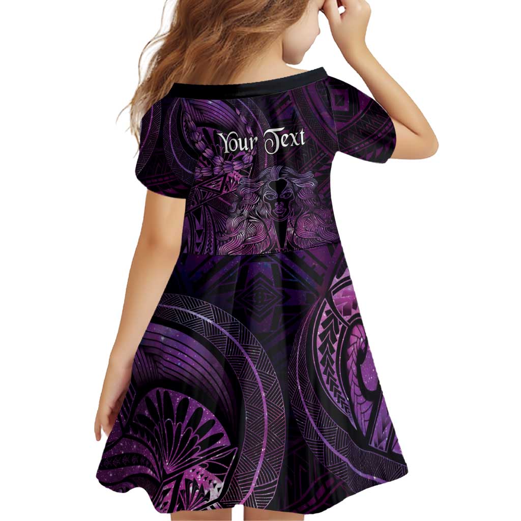 Personalised Polynesia Zodiac Virgo Family Matching Off Shoulder Short Dress and Hawaiian Shirt Galaxy Polynesian Pattern Chest Tattoo Style