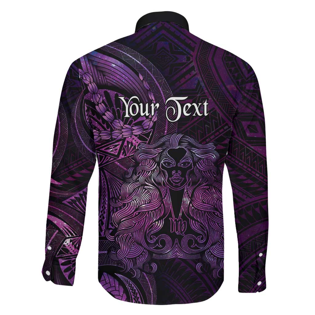 Personalised Polynesia Zodiac Virgo Family Matching Puletasi and Hawaiian Shirt Galaxy Polynesian Pattern Chest Tattoo Style