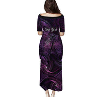 Personalised Polynesia Zodiac Virgo Family Matching Puletasi and Hawaiian Shirt Galaxy Polynesian Pattern Chest Tattoo Style